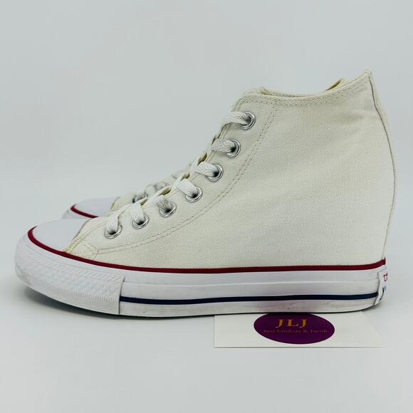 Converse Womens Chuck Taylor All Star Lux Mid Hidden Wedge Sneakers White Size 7 - Picture 5 of 11